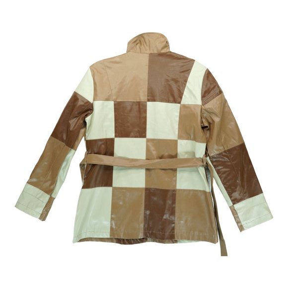 Vintage Voice Patchwork Jacket Brown-Multi RN40531 Women's Polyurethane/Nylon - Picture 2 of 7